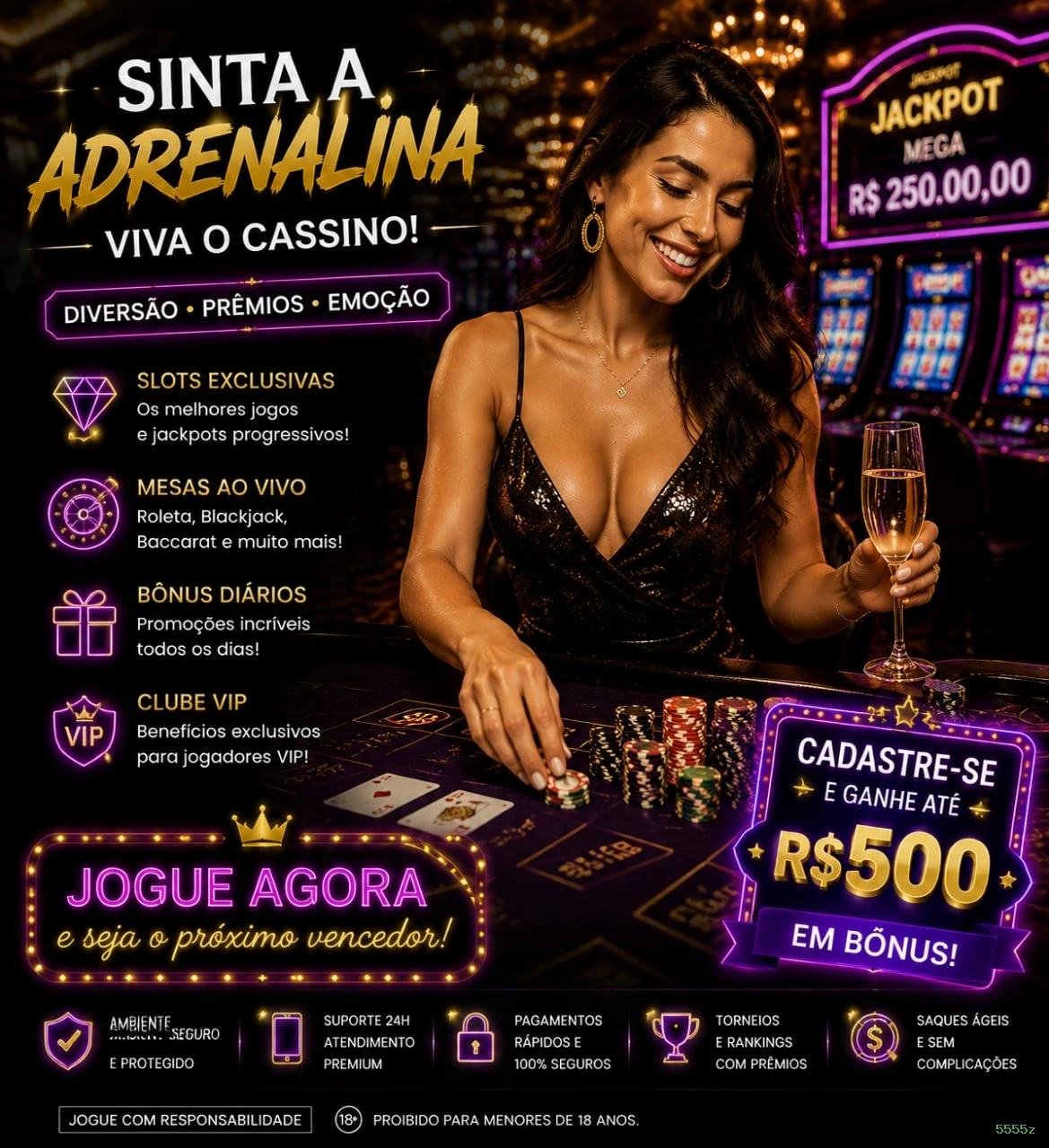 Jogos de Mesa Premium 5555z - Blackjack, Roleta, Baccarat